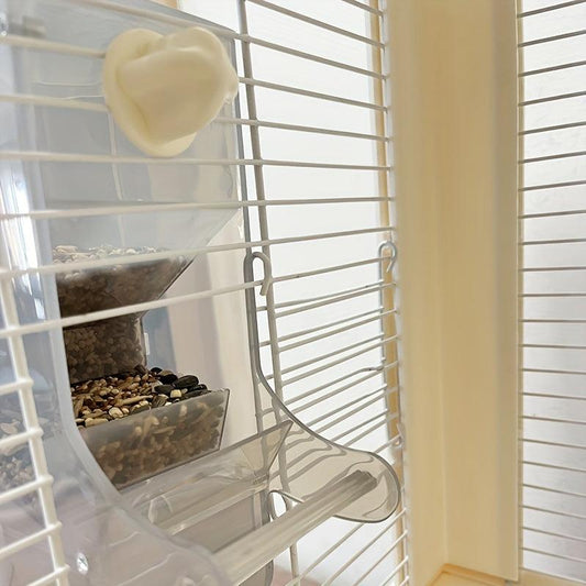 Large Capacity Parrot Feeder with Anti Splash Box
