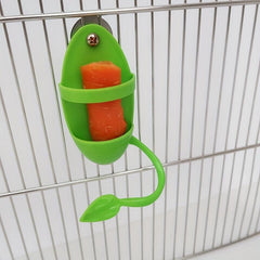 Bird Feeder Basket Vegetable Fruit Holder Parrots Food Feeding Perch Stand
