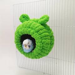 Cartoon Plush Bird Nest for Small Parrot - Warm Nest Cage