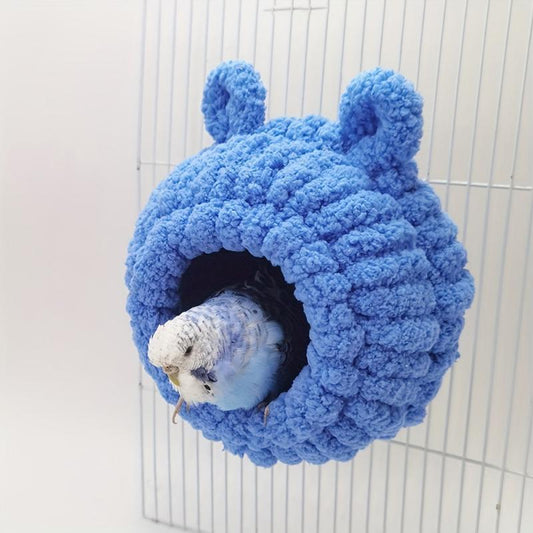 Cartoon Plush Bird Nest for Small Parrot - Warm Nest Cage