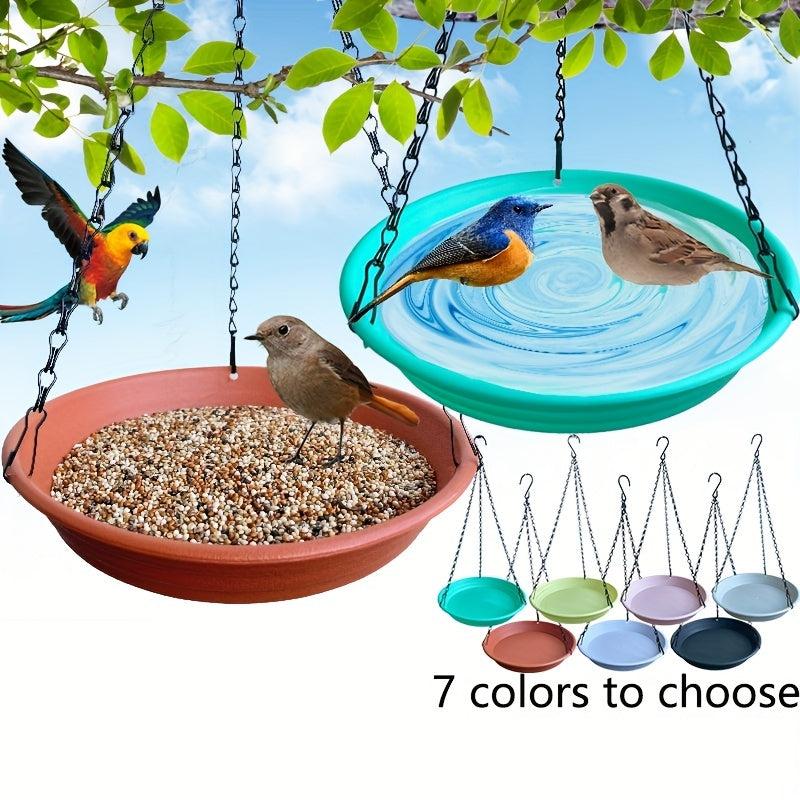 Vibrant 7-Colored Bird Feeder Tray for Garden