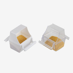 Transparent Bird Cage Hanging Food Basin Outside Splash-proof Bird Food Box