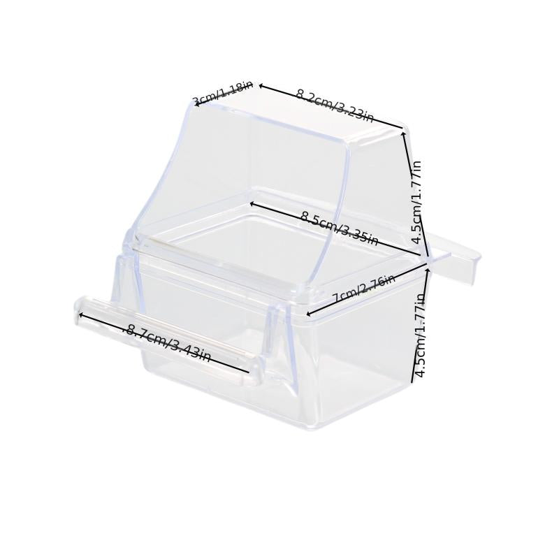 Transparent Bird Cage Hanging Food Basin Outside Splash-proof Bird Food Box