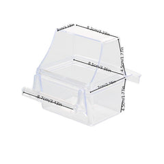 Transparent Bird Cage Hanging Food Basin Outside Splash-proof Bird Food Box