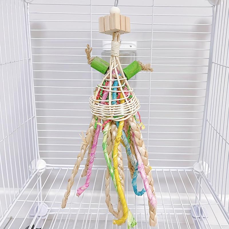 Colorful Parrot Chew Toys Foraging Shredded Paper Toy