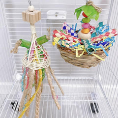 Colorful Parrot Chew Toys Foraging Shredded Paper Toy
