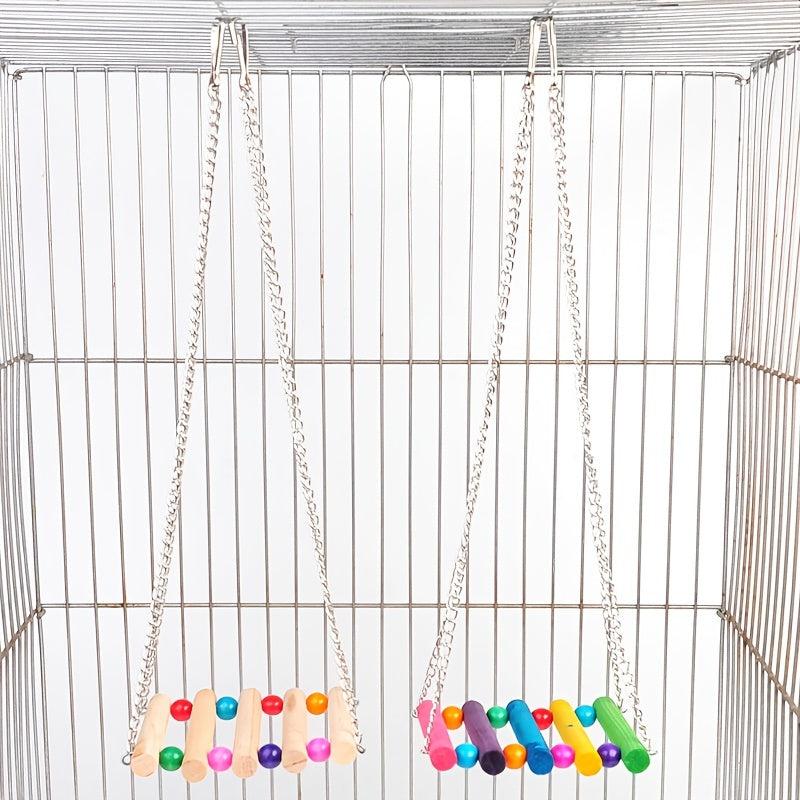 Random Bird Hanging Ladder Swing Bridge Toy For Parrot Birds