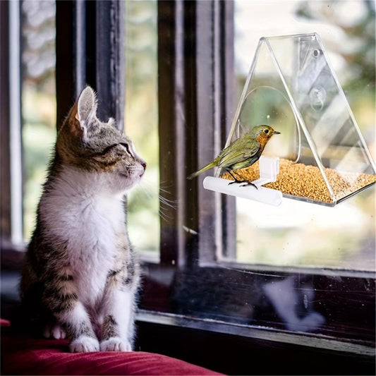 Acrylic Window Bird Feeder with Suction Cup
