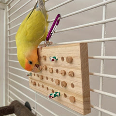 Parrot Bird Chewing Toy 30 Keys Hanging Wood Keyboard Toy