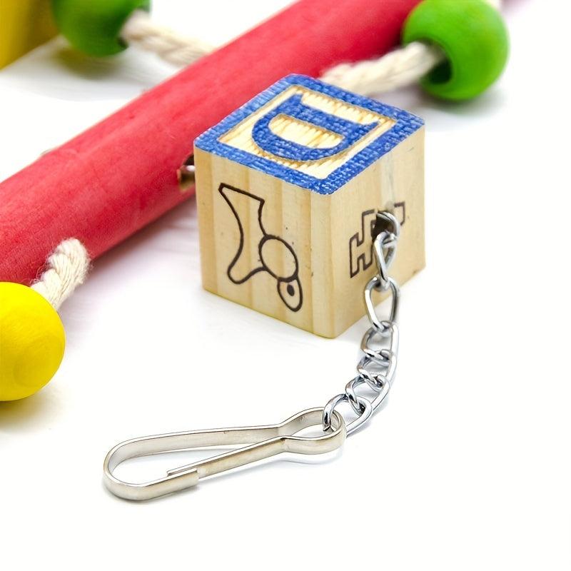 Colorful Wooden Bird Cage Hanging Toys for Parrots