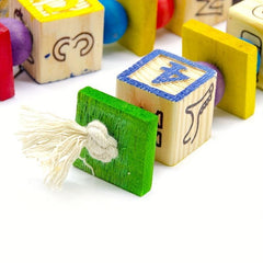 Colorful Wooden Bird Cage Hanging Toys for Parrots
