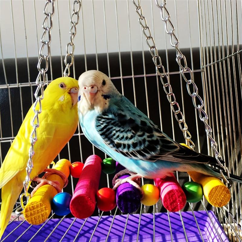 5pcs Bird Toys Set Parrot Biting Toy Parrot Cage Swing Accessories