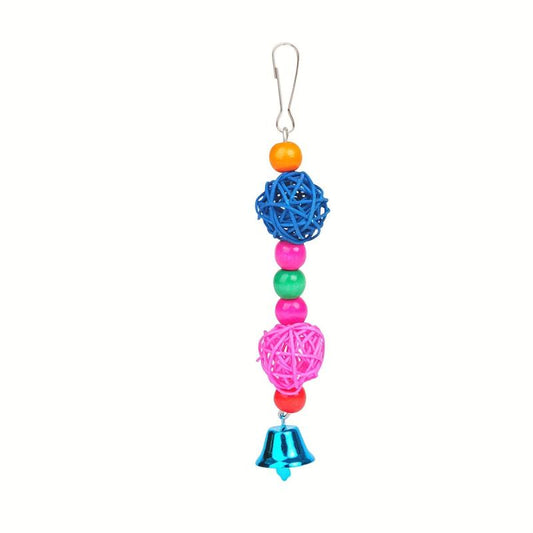Bird Parrot Chew Toy Hanging Cage Swing Pendant with Bell