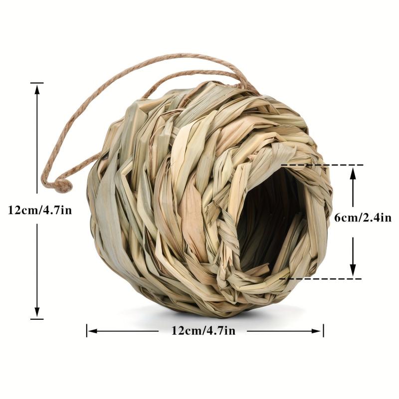 Reed Woven Bird Nest for Parrot Budgerigar Cockatiel Pet Bird Nest