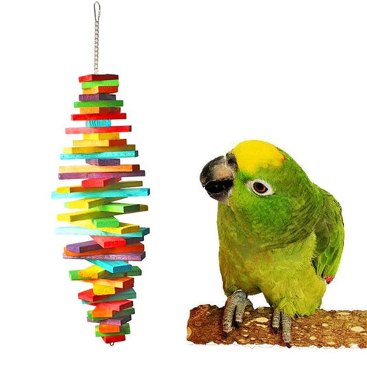 Colorful Wooden Bird Toy for Garden Decor