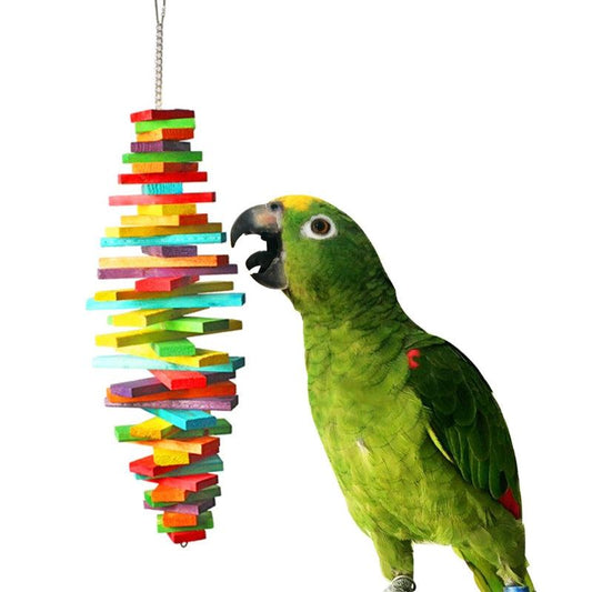 Colorful Wooden Bird Toy for Garden Decor