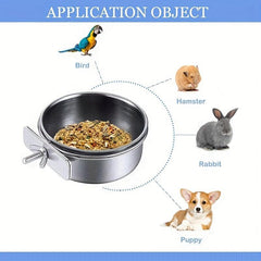 Adjustable Stainless Steel Parrot Food Bowl for Birds
