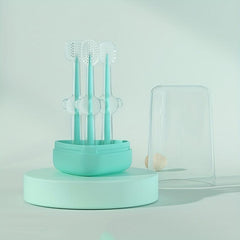 3pc Pet Silicone Toothbrush Set Soft Bristle Dog Teeth Tongue Cleaning Brush