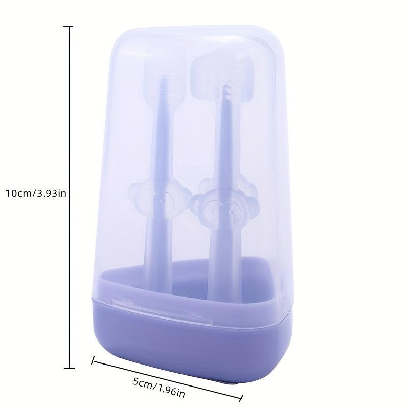 3pc Pet Silicone Toothbrush Set Soft Bristle Dog Teeth Tongue Cleaning Brush