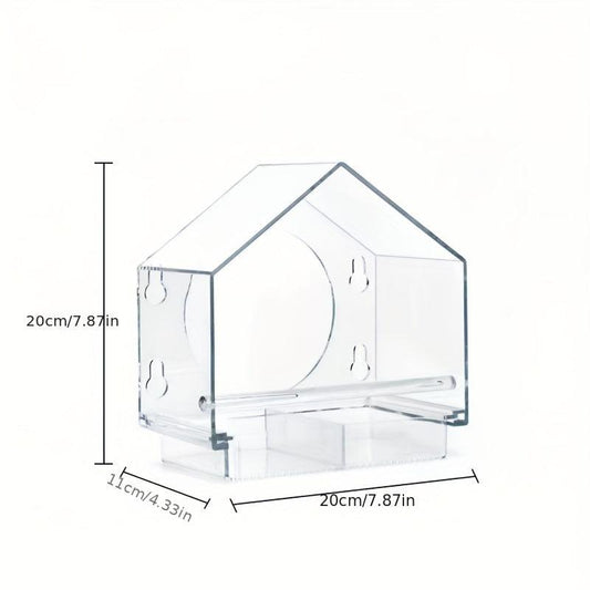 Acrylic Clear Glass Window Bird Feeder