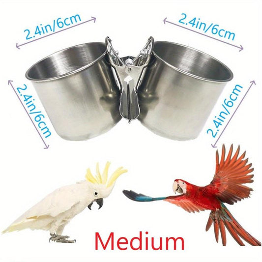 Bird Feeding Cups for Parrots & Parakeets - 1pc