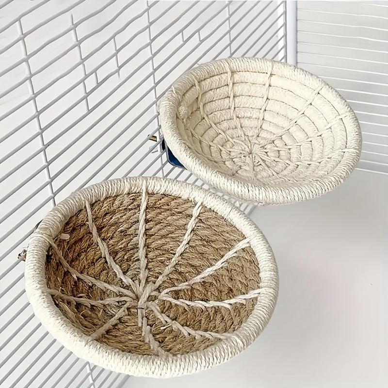 Rope Woven Pet Bird Nest Hanging Bed Parrot Valley Bird Hamster Pet Bed