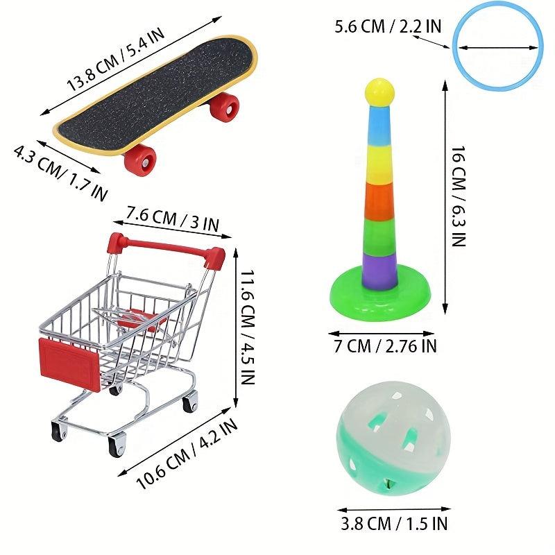 Bird Shopping Cart & Skateboard Play Set - Fun & Training