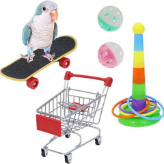 Bird Shopping Cart & Skateboard Play Set - Fun & Training