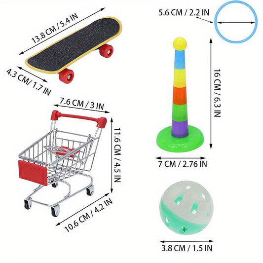 Bird Shopping Cart & Skateboard Play Set - Fun & Training