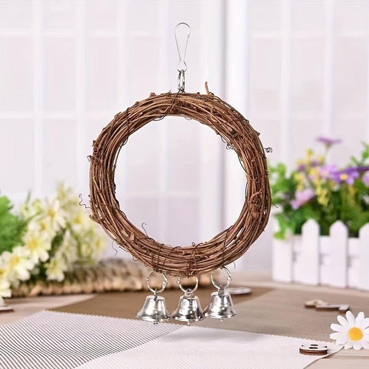 Parakeet Parrot Bird Swing Hanging Bell Toy