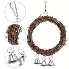 Parakeet Parrot Bird Swing Hanging Bell Toy