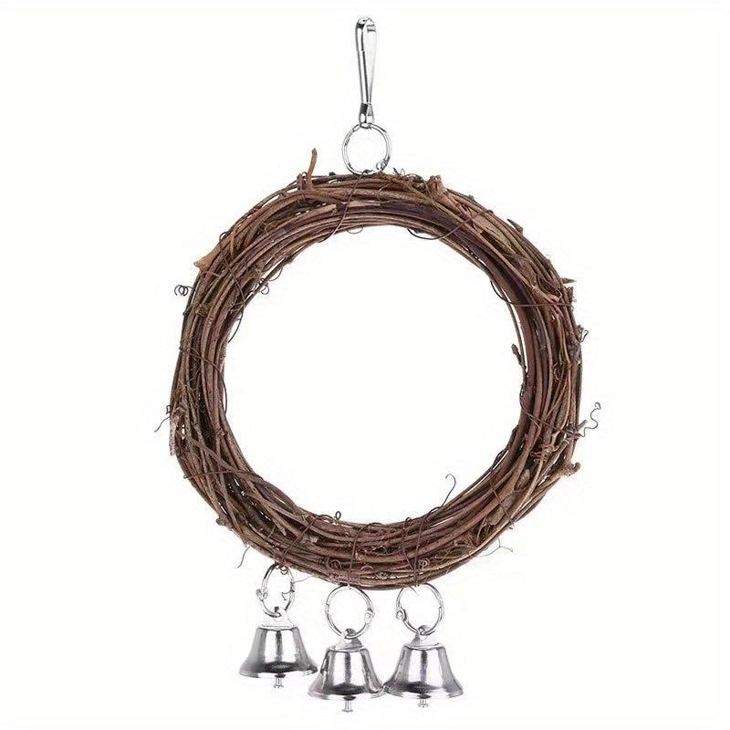 Parakeet Parrot Bird Swing Hanging Bell Toy