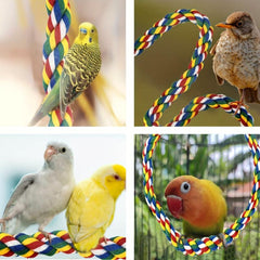 Colorful Bird Rope Perch for Parrots Cockatiels