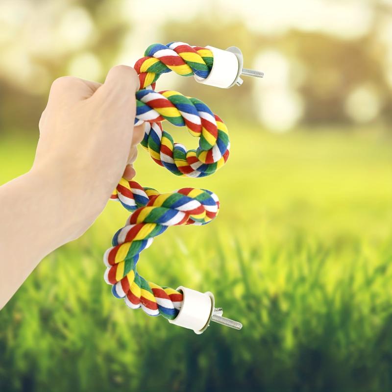 Colorful Bird Rope Perch for Parrots Cockatiels