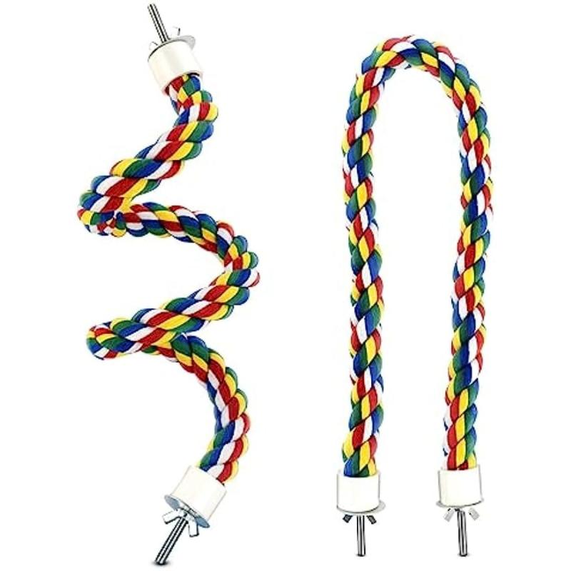 Colorful Bird Rope Perch for Parrots Cockatiels