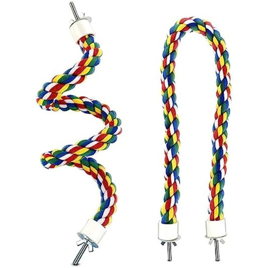 Colorful Bird Rope Perch for Parrots Cockatiels