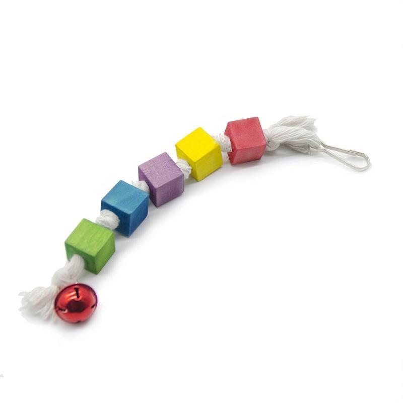Colorful Wooden Parrot Swing Toy for Chewing with Cage Accessories