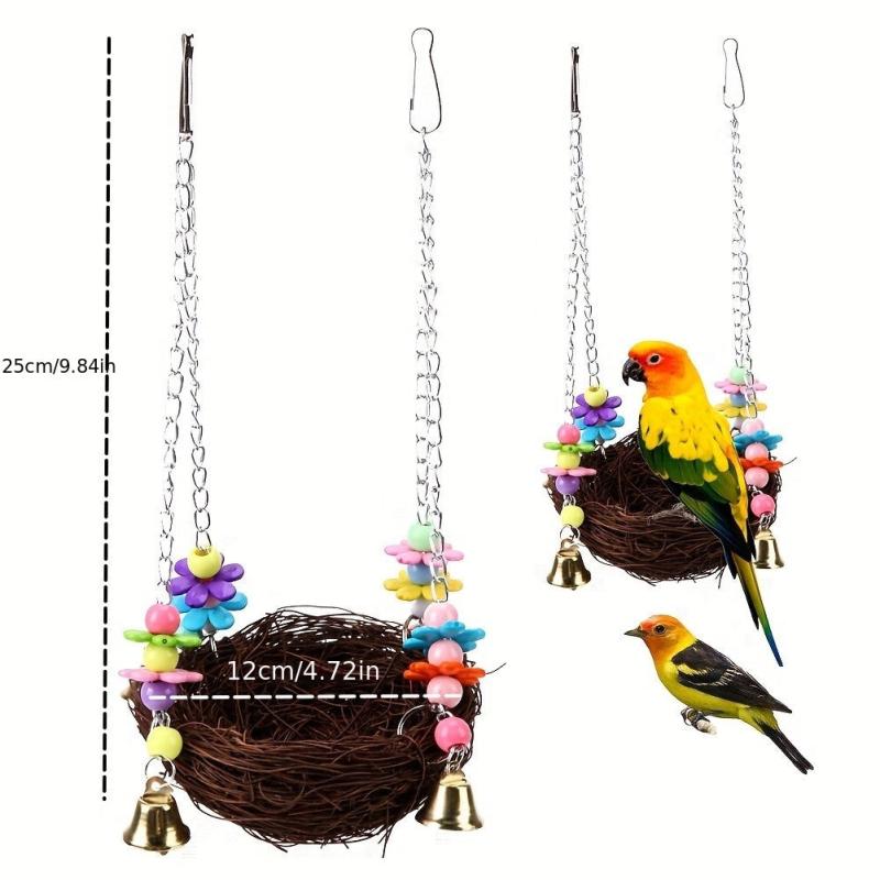 Pet Bird Swing Parrot Parakeet Budgie Cockatiel Hammock Hanging Toys