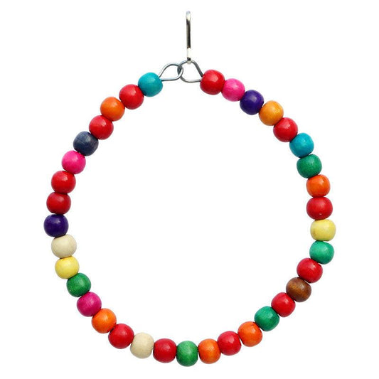 Wooden Beads Bird Swing Toy Hanging Hammock For Parrot Pet
