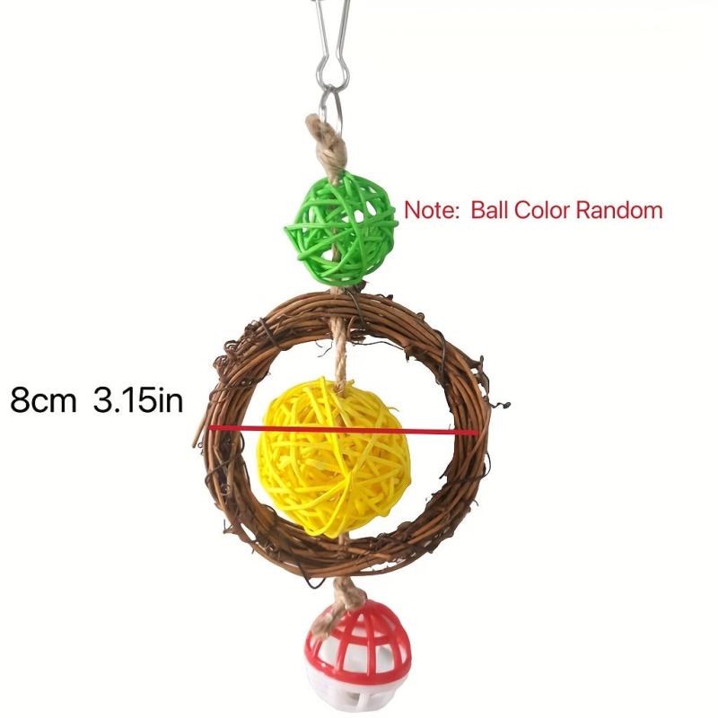 Colorful Parrot Beads & Bell String Toy Interactive & Fun For Birds