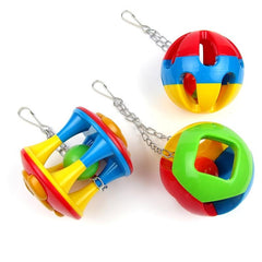 Vibrant Parrot Toy With Bell For Cage Swing Play