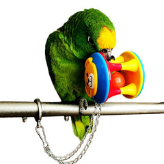 Vibrant Parrot Toy With Bell For Cage Swing Play