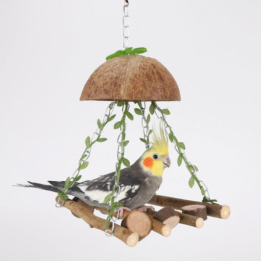 Parrots Coconut Hammock Swing Bridge Bird Swing