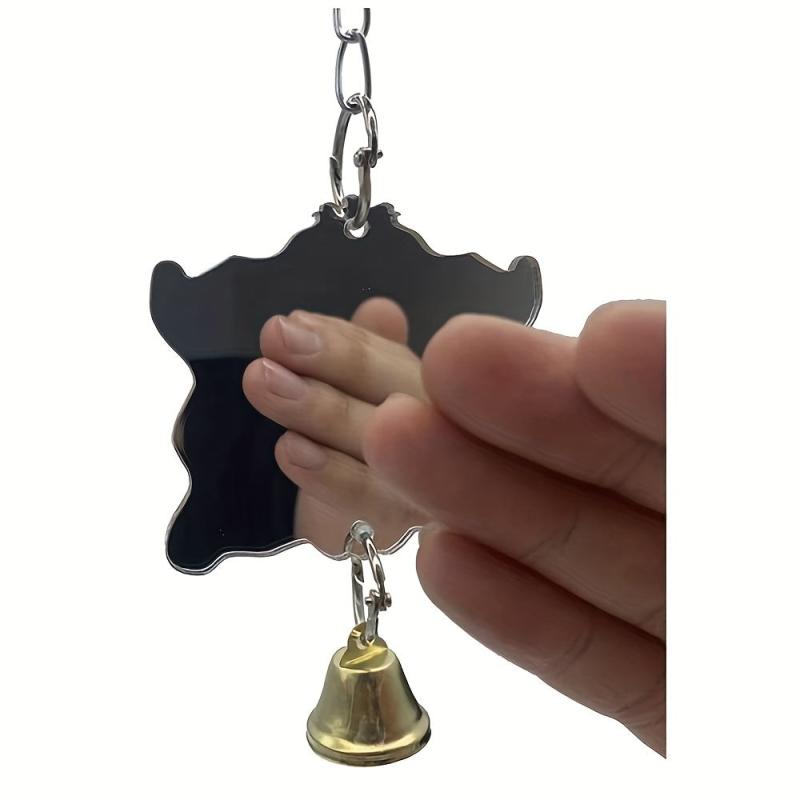 Bird Mirror with Bell Parrot Toy