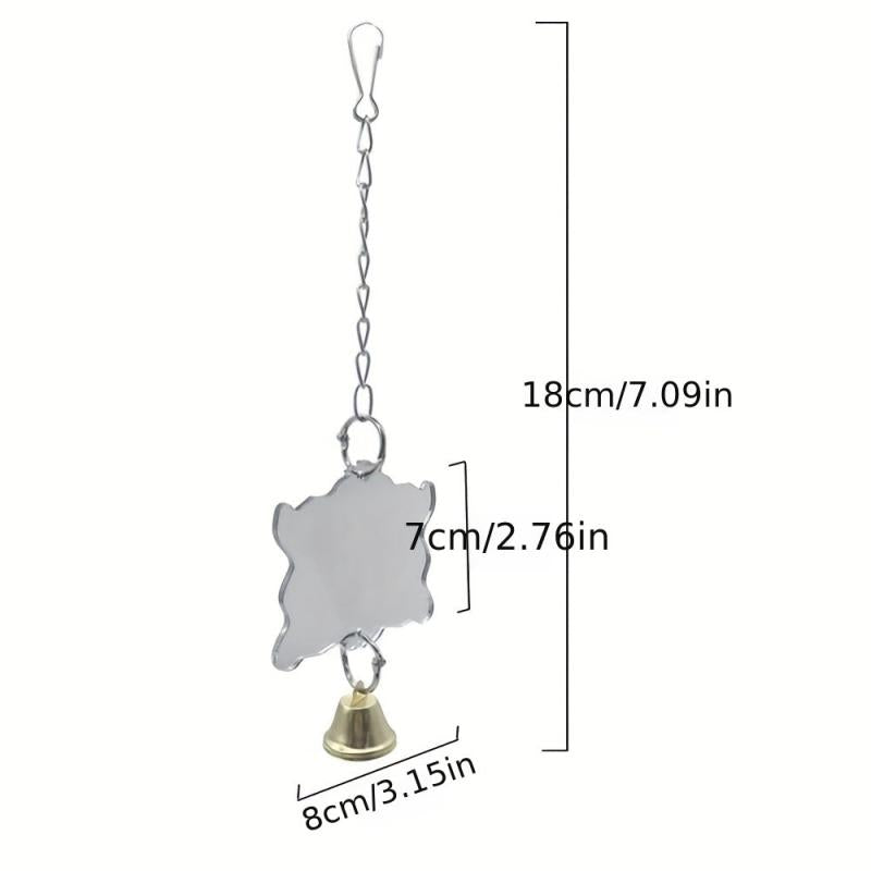Bird Mirror with Bell Parrot Toy