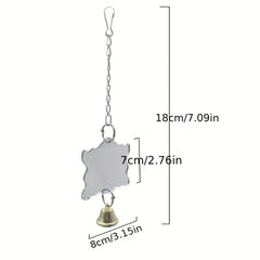 Bird Mirror with Bell Parrot Toy