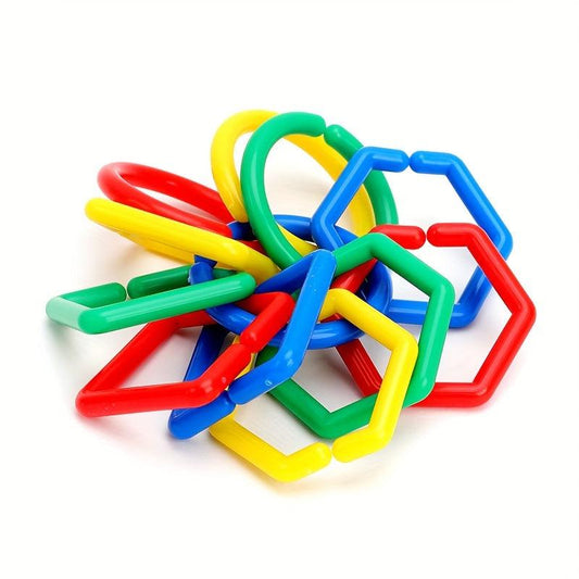 Colorful Geometric Chain Buckles Parrot Chewing Toys Bird Cage Accessories