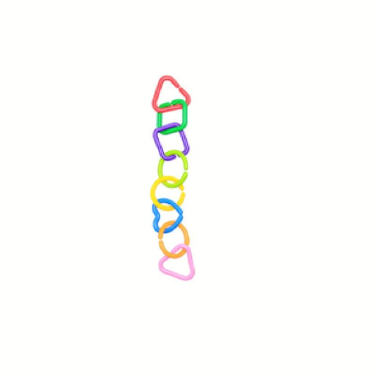 Colorful Geometric Chain Buckles Parrot Chewing Toys Bird Cage Accessories