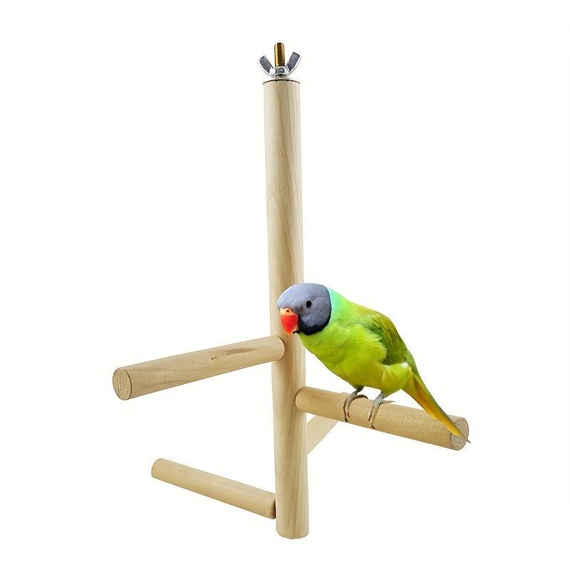 Wooden Bird Perch Stand Toy for Parrots and Birds
