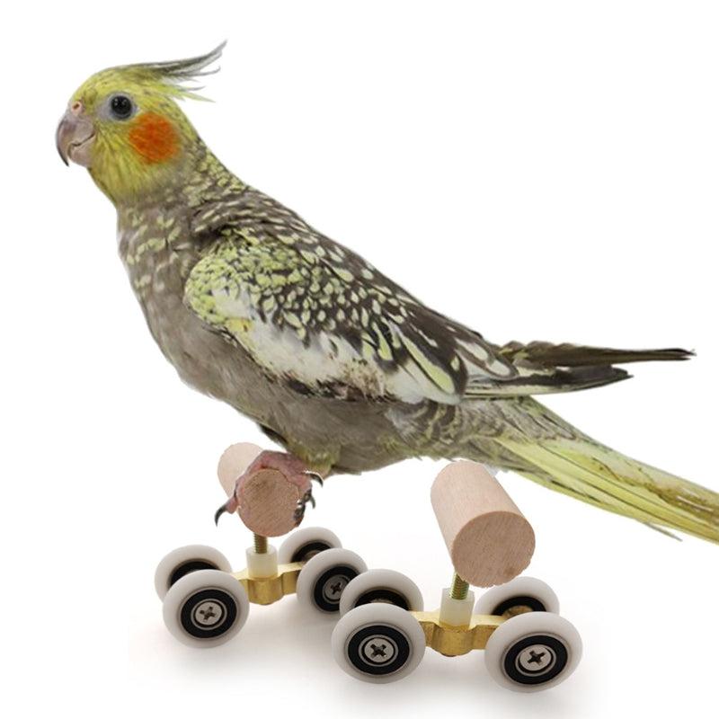 6pcs Bird Training Toys Roller Skate Stacking Rings Bell Balls